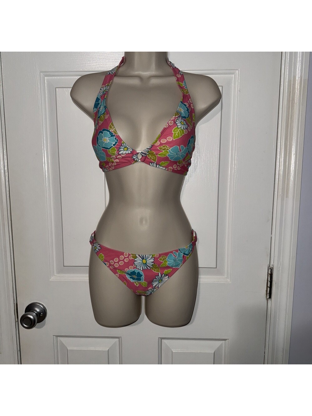 Vintage Carolina Blues multicolor Floral 2-piece bikini Swimsuit Large/Small